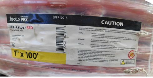 Apollo EPPR1001S 1 in. x 100 ft. Coil- Red PEX-A Expansion Pipe in Solid