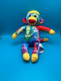 Rainbow Tie Dye Sock Monkey (PERFECT FOR BIRTHDAY PARTIES)