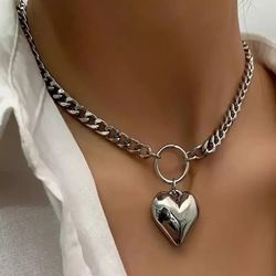 Stainless Steel Heart Pendant Necklace 