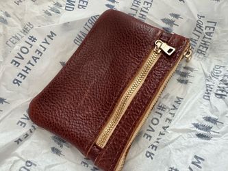 Portland Leather Goods Brown Leather Zip Wallet