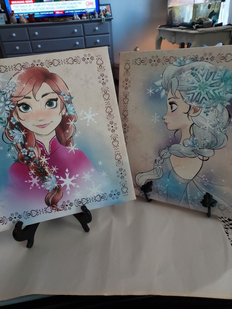 Disney 2017 Elsa & Anna Floral Set Of 2