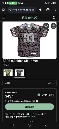 A BATHING APE 93 Camo Athletic Jersey / adidas