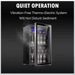 Antarctic Star 26-Bottle Wine Cooler / Beverage Fridge – Glass Door – Quiet Compressor