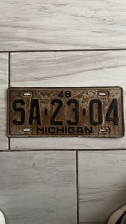 Vintage 1948 North Michigan Plate