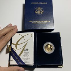 2006 W $10 Gold American Eagle 1/4 Oz Coin W/ COA & BOX