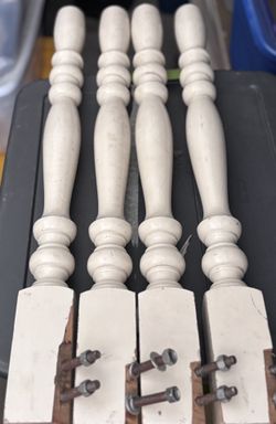 4 Farmhouse Wood Table Legs Restoration Project Cream with Mounting Bolts- DIY