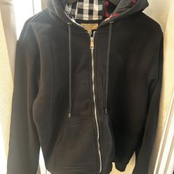 Black Burberry Zip Up Size xl Fits Like m