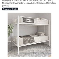 Metal White Bunk Bed 