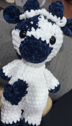Crochet Blueberry Cow