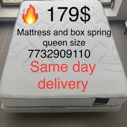 Queen Size Mattress And Box Spring For $179 Only 