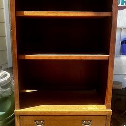 Wood Book Shelf & File Cabinet