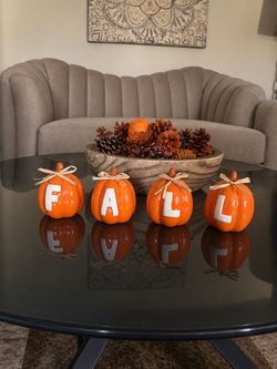 FALL Ceramic Pumpkin Decore Set of 4