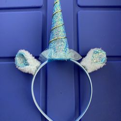 Blue Unicorn Horn W/ Ears for Halloween Costume