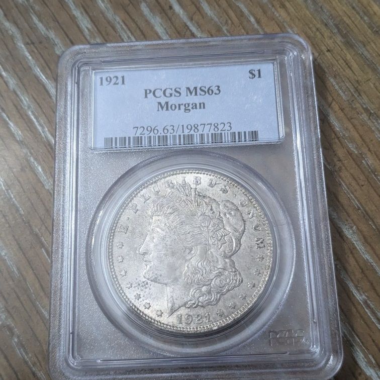 1921 Morgan Silver Dollar Coin Pcgs Ms63