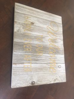 Rustic happily ever after sign