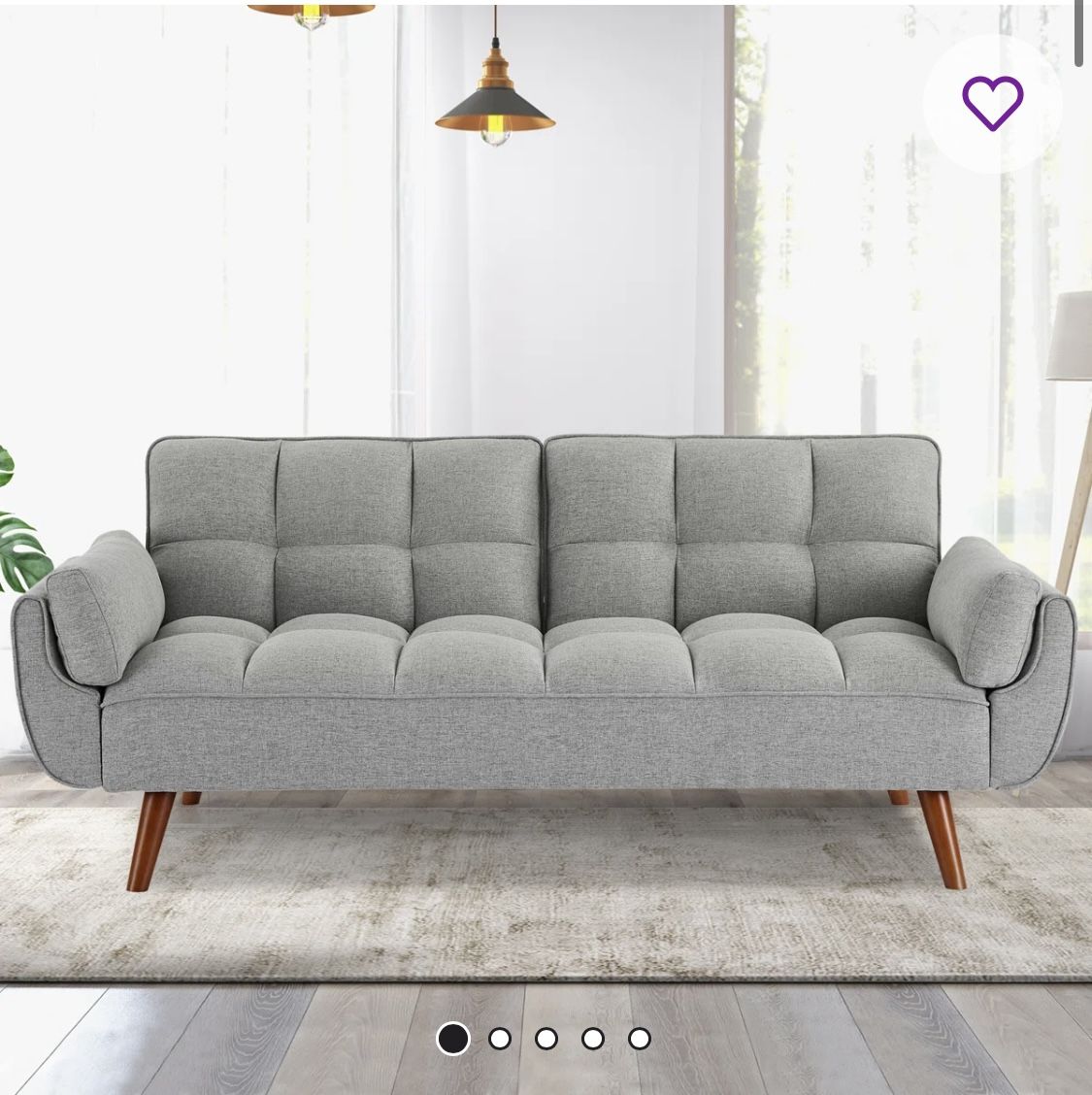Futon Couch - Best offer! Beautiful Wooden Legs, Custom Foam Seat