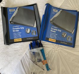 2 Large Binders and 15 pens