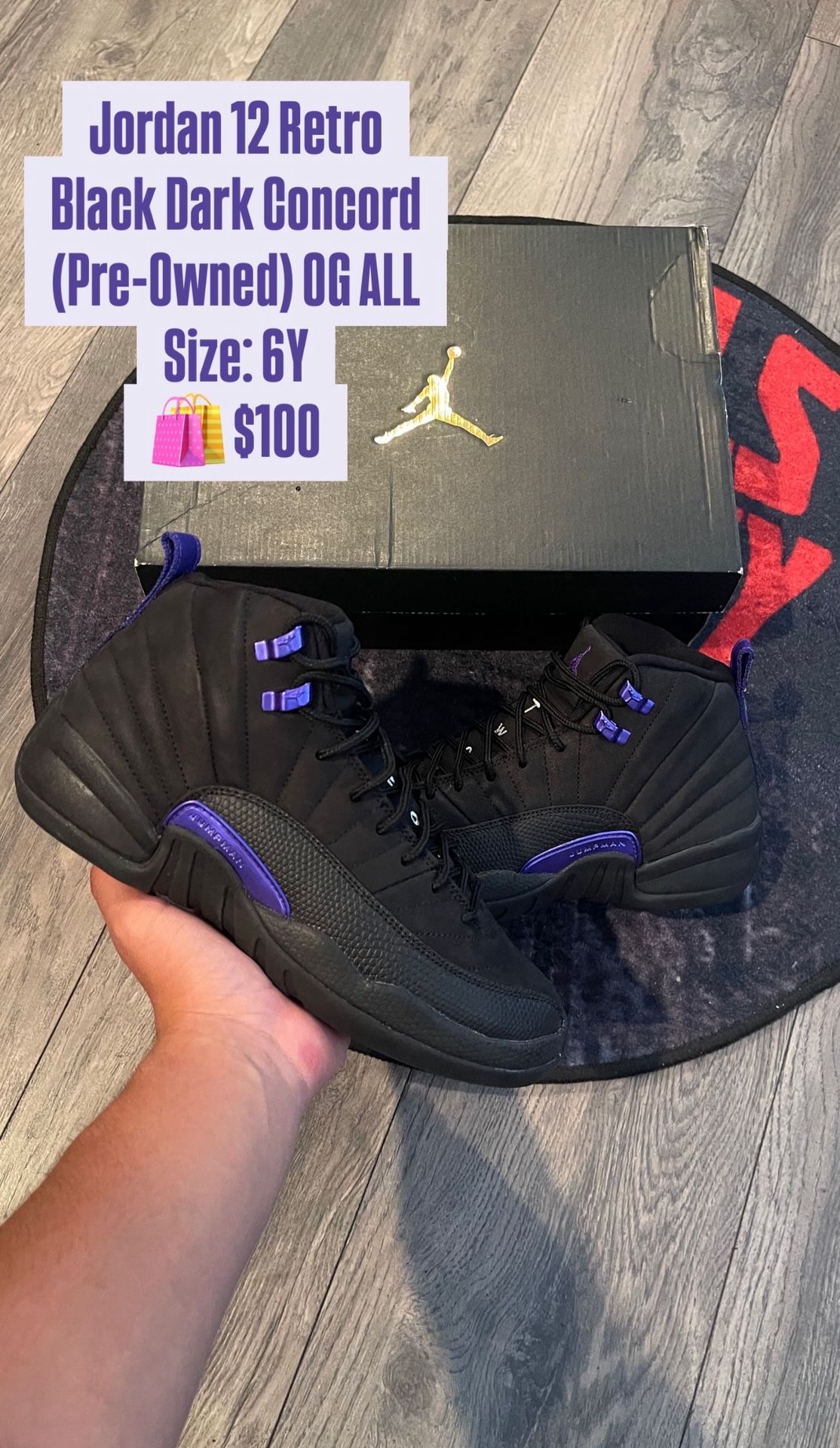 Jordan 12 size 6Y Lightly Used