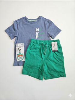 Tommy Bahama 2 Piece Set Kid's Boy's Size 5/6 Green/Blue