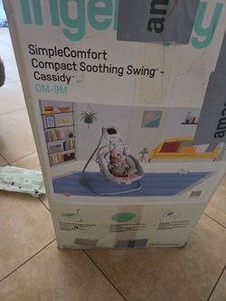 Ingenuity baby girl swing and newborn to 3 month baby girl clothes lot