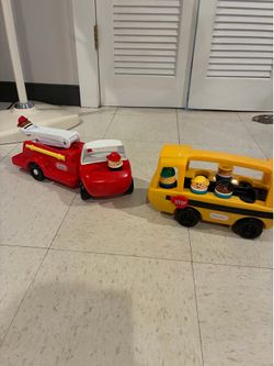 Little tikes fire truck and school bus