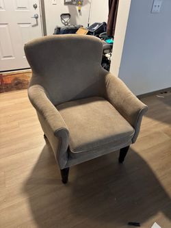 Gray Upholstered Accent Armchair