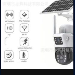 SOLAR SECURITY CAMERA APP CONTROL HUMAN DETECTION WATER PROOF APP CONTROL WATERPROOF TWO WAY AUDIO SOLAR ENERGY HIGH DEFINITION FULL COLOR NIGHT VISIO