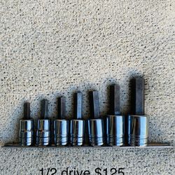 SNAP ON 1/2 Drive Allen Sockets 125.00
