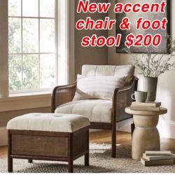 New Accent Chair & Stool by Threshold $200 only 1 original price $360 East Palmdale 