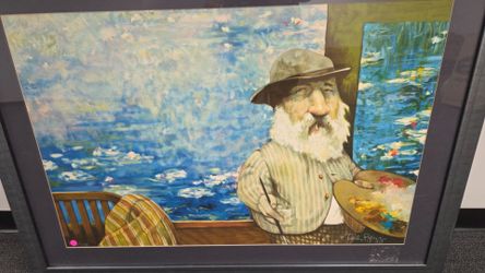 Framed Signed Art Print of Painter with Palette