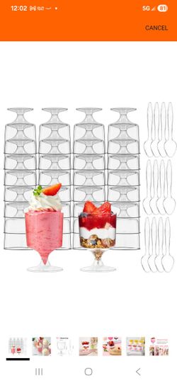 50pack Dessert Goblets 5 ozs Come With Spoons