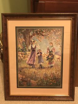 Beautiful Home Interior Picture 18.5" X 22.5". Looks Like A Oil Painting But Is A Print