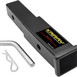 KAIRAY Trailer Hitch Extension, 2 Inch Receiver Tube Extender, 7 Inch Extension Length, with 5/8 Inch Hitch Pin and Clips, 3500 lbs GTW