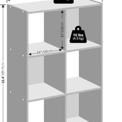 The Big One 6-Cube Storage Organizer Shelf – Easy Assembly – Brand New Open Box