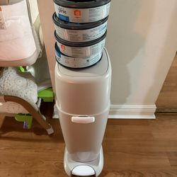 Diaper Genie Complete Pail (grey) | Includes Refills that hold up to 810 newborn-size diapers