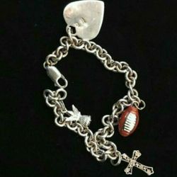 925 Sterling Silver Chunky Charm Bracelet