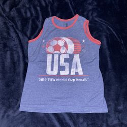 2014 FIFA World Cup Brazil team USA blue tank top kids size 8-8.5
