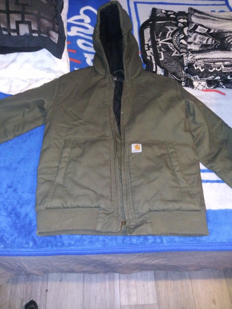 Carhartt jacket Kids 14-16 Moss Green Winter Coat Hoodie Sweater