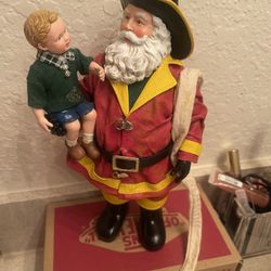 Possible Dreams Clothtique Safe & Sound Fireman Santa Christmas Figurine