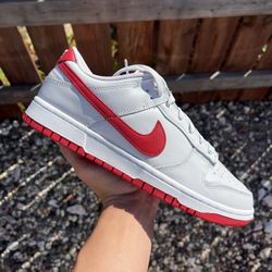 Nike Dunk Low Vast Grey Varsity Red (Size 9)