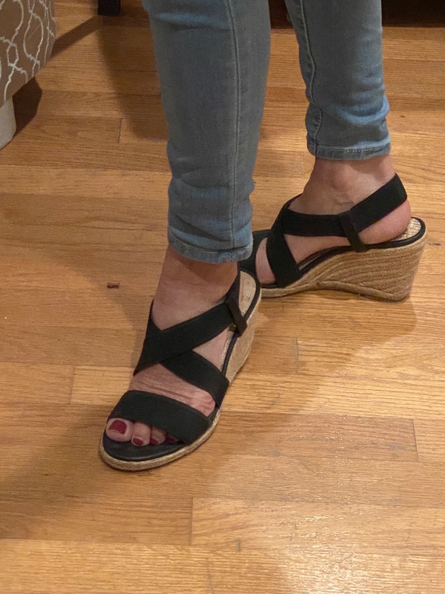 Merona Black Wedges Size 6