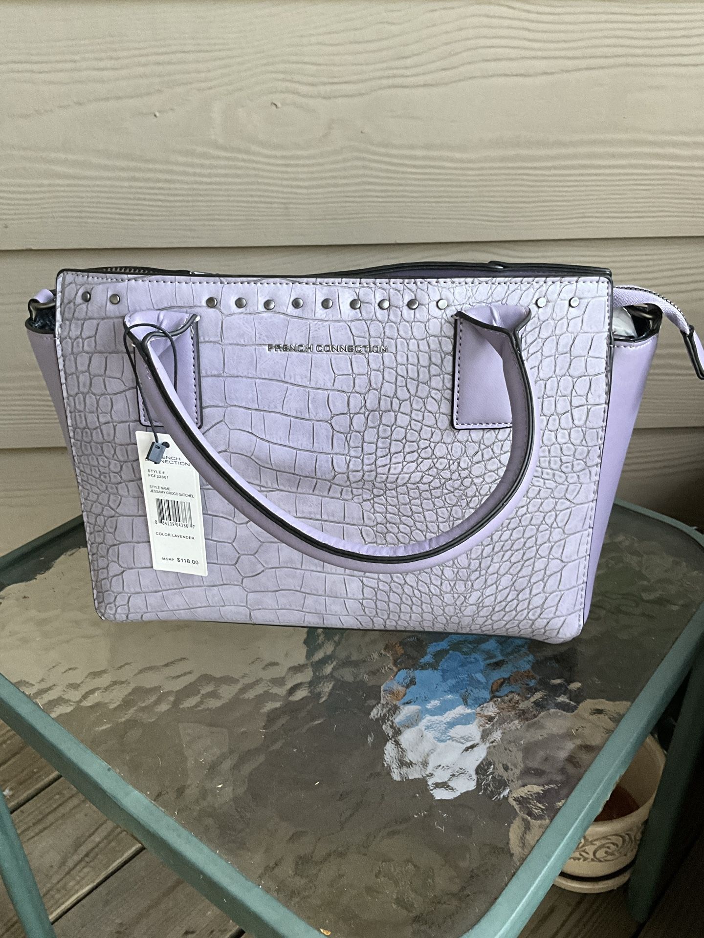French Connection Original Bag NewT Rosie Croco - Lavender Crocodile