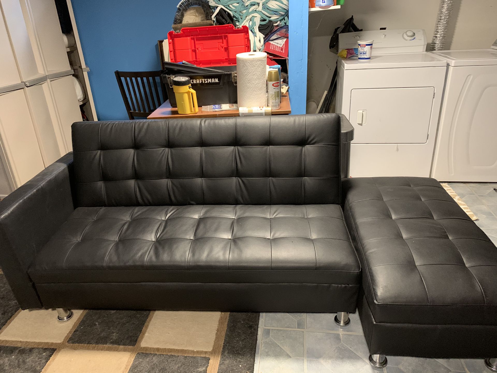 Black 2 seater 40/30+ chaise 40/20
