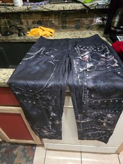 Printed polyester pants.