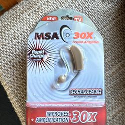 MSA 30X SOUND AMPLIFIER HEARING AID RECHARGEABLE ~ BRAND NEW