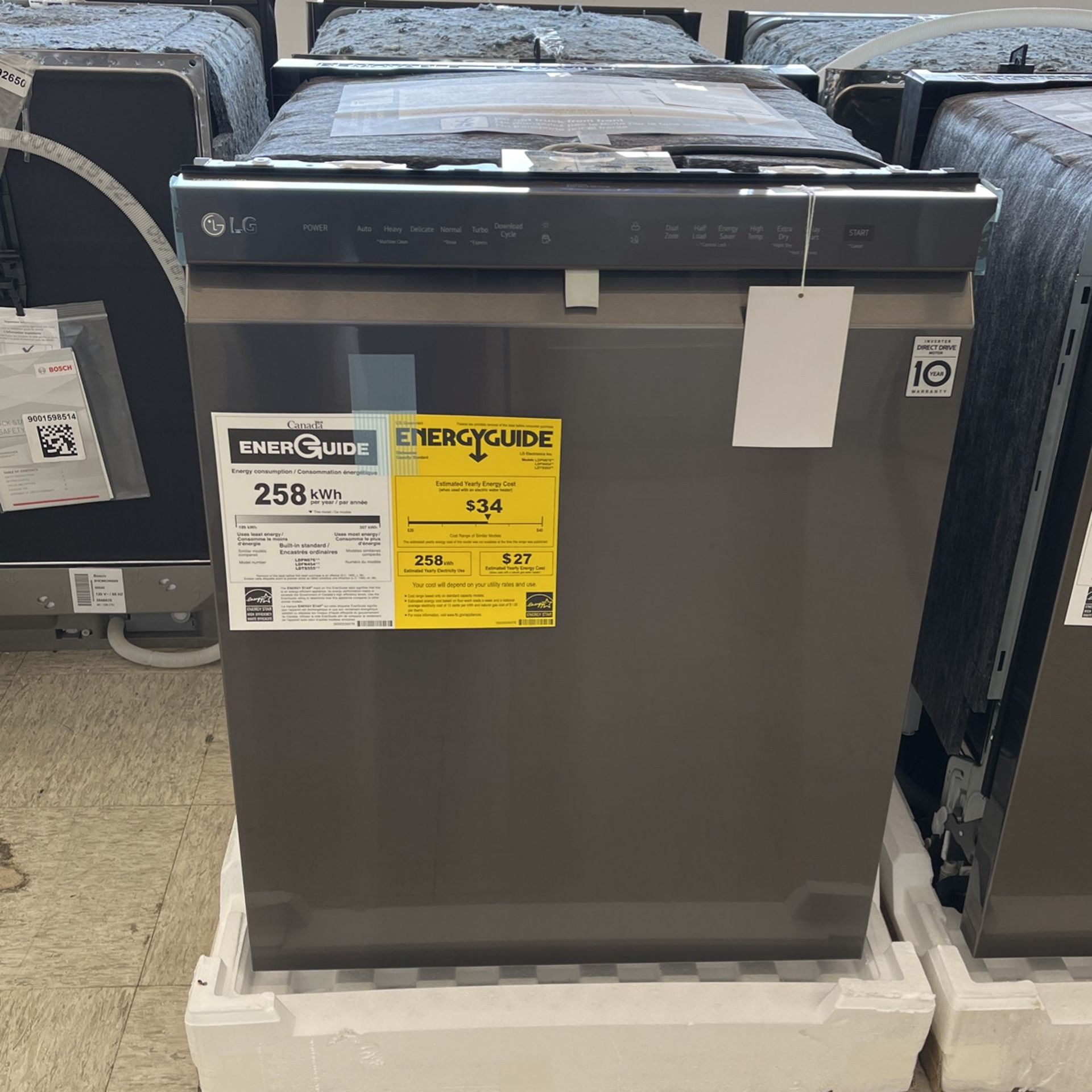 LG Dishwasher 3 Racks In Dark Stainless Steel