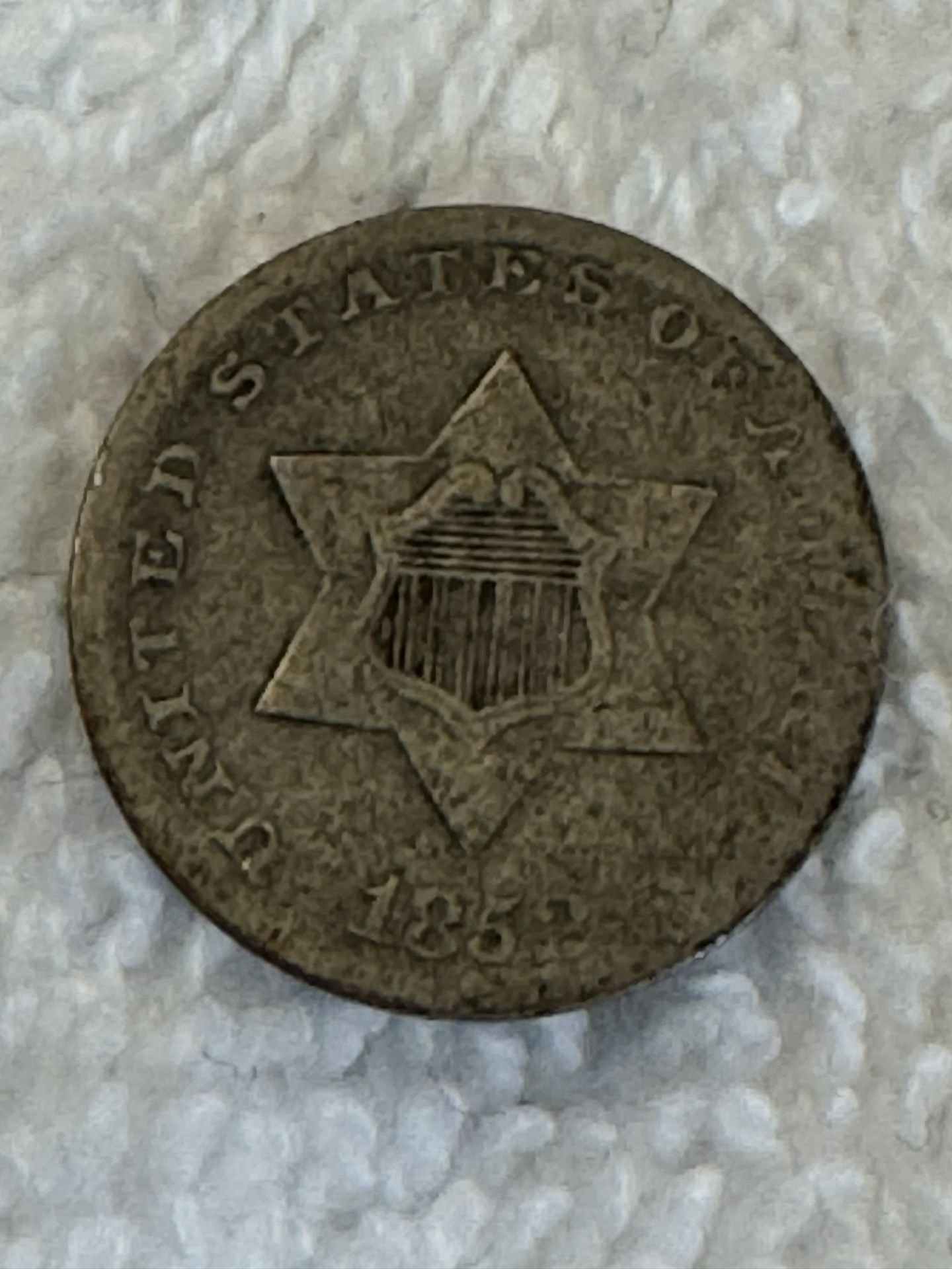 1852 3c Silver Coin (1 Over 1 Inverted)