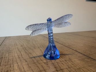 Lalique Blue Crystal Dragonfly