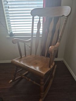 Solid Wood Spindle Back Rocking Chair