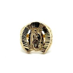 14kt Gold Solid Virgin Mary Horseshoe Ring 9.10grams Size 10 163188 2